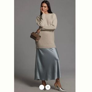 Anthropologie Long-Sleeve Twofer Sweater Slip Midi Dress- Size XS